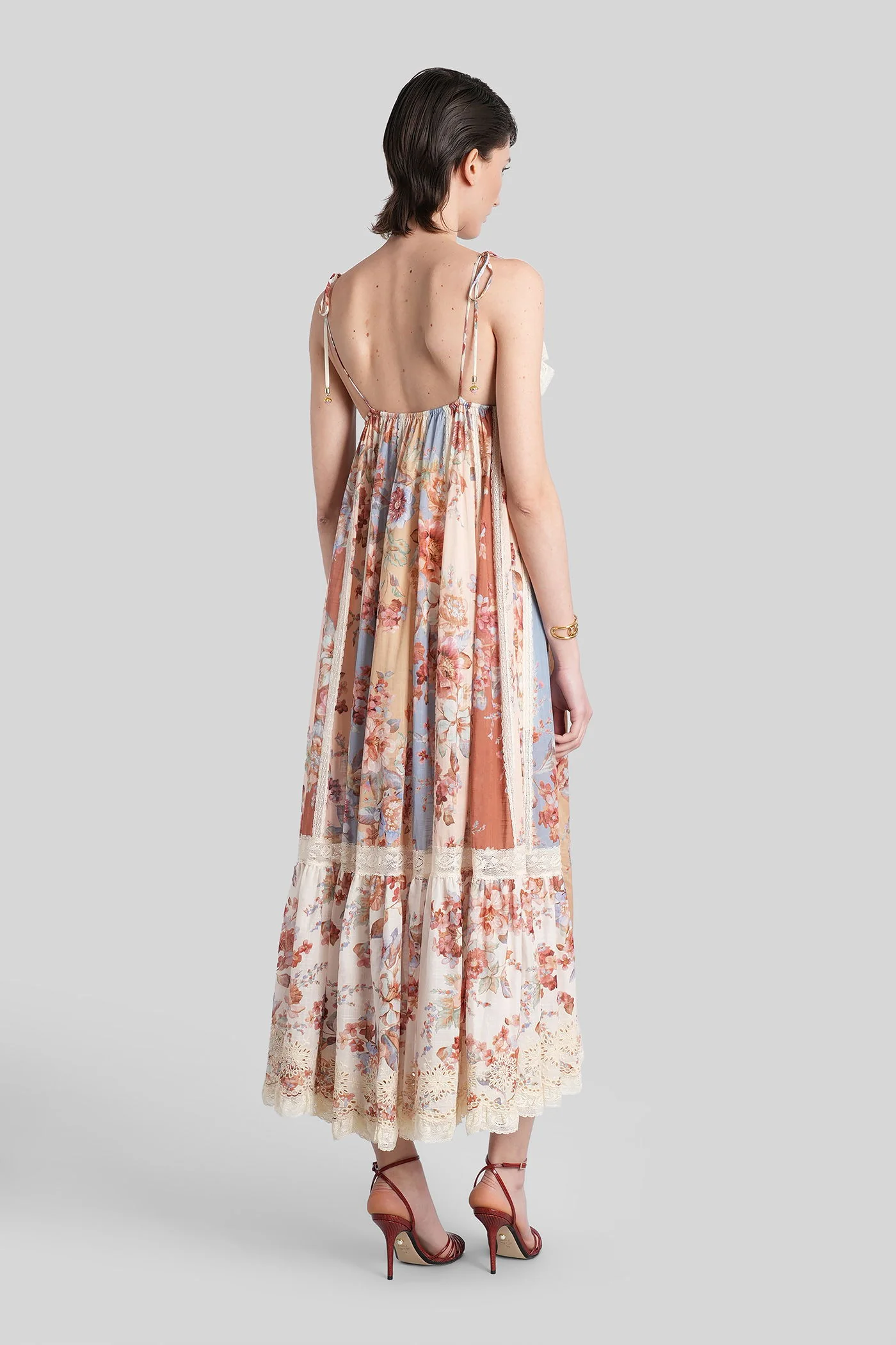 Long dress in multicolor cotton - Image 3