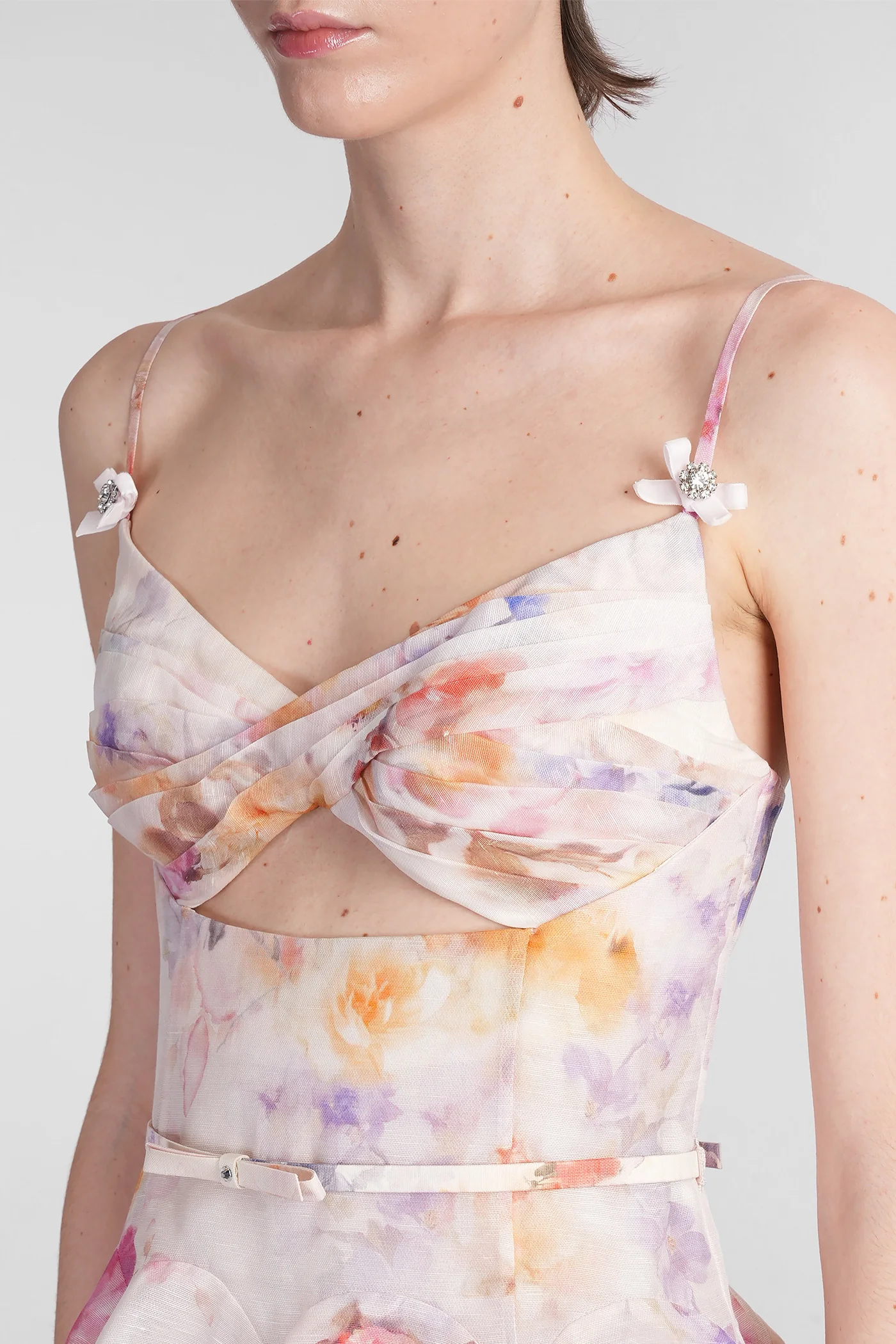 Mini dress in multicolor linen - Image 5