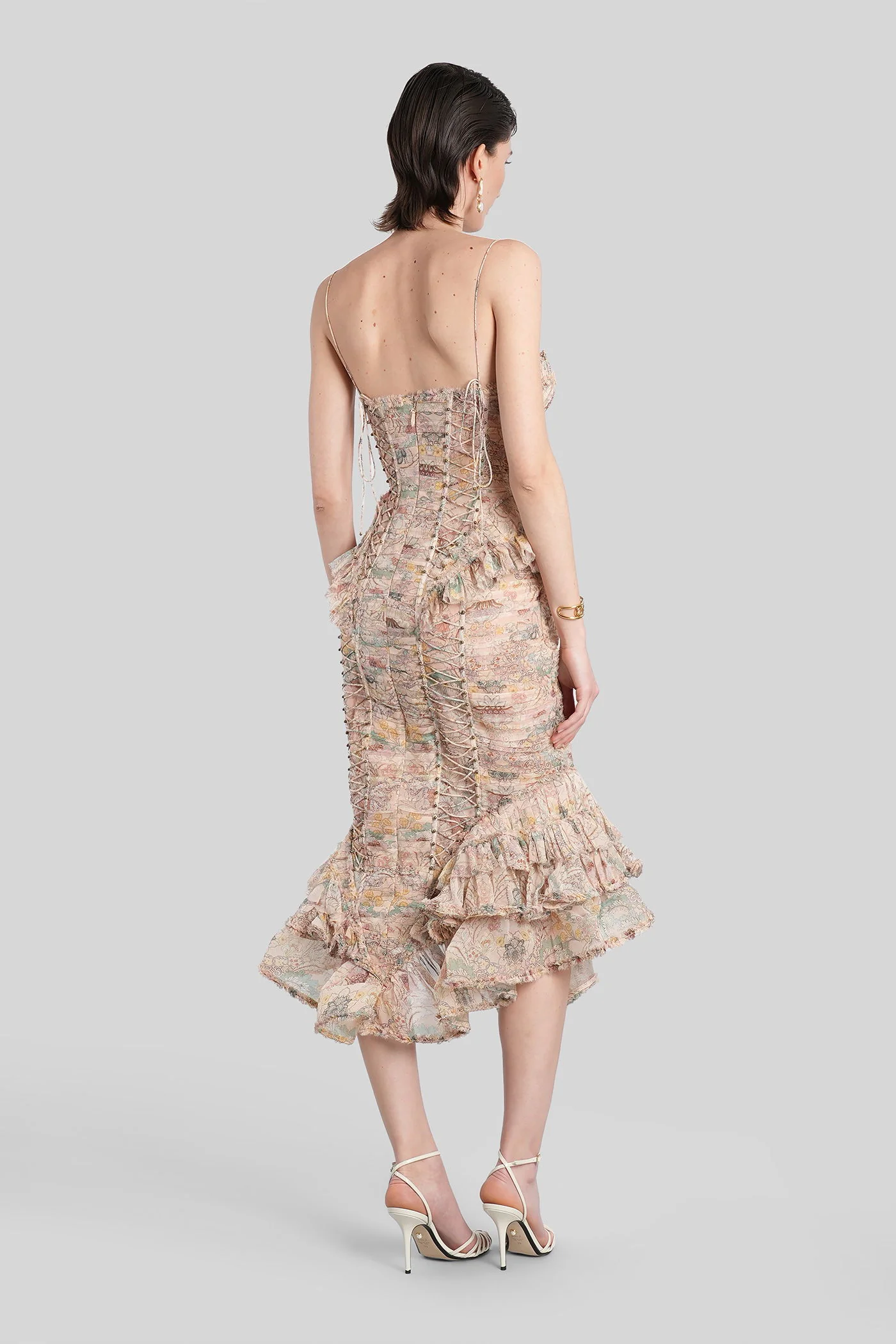 Mini dress in multicolor silk - Image 3