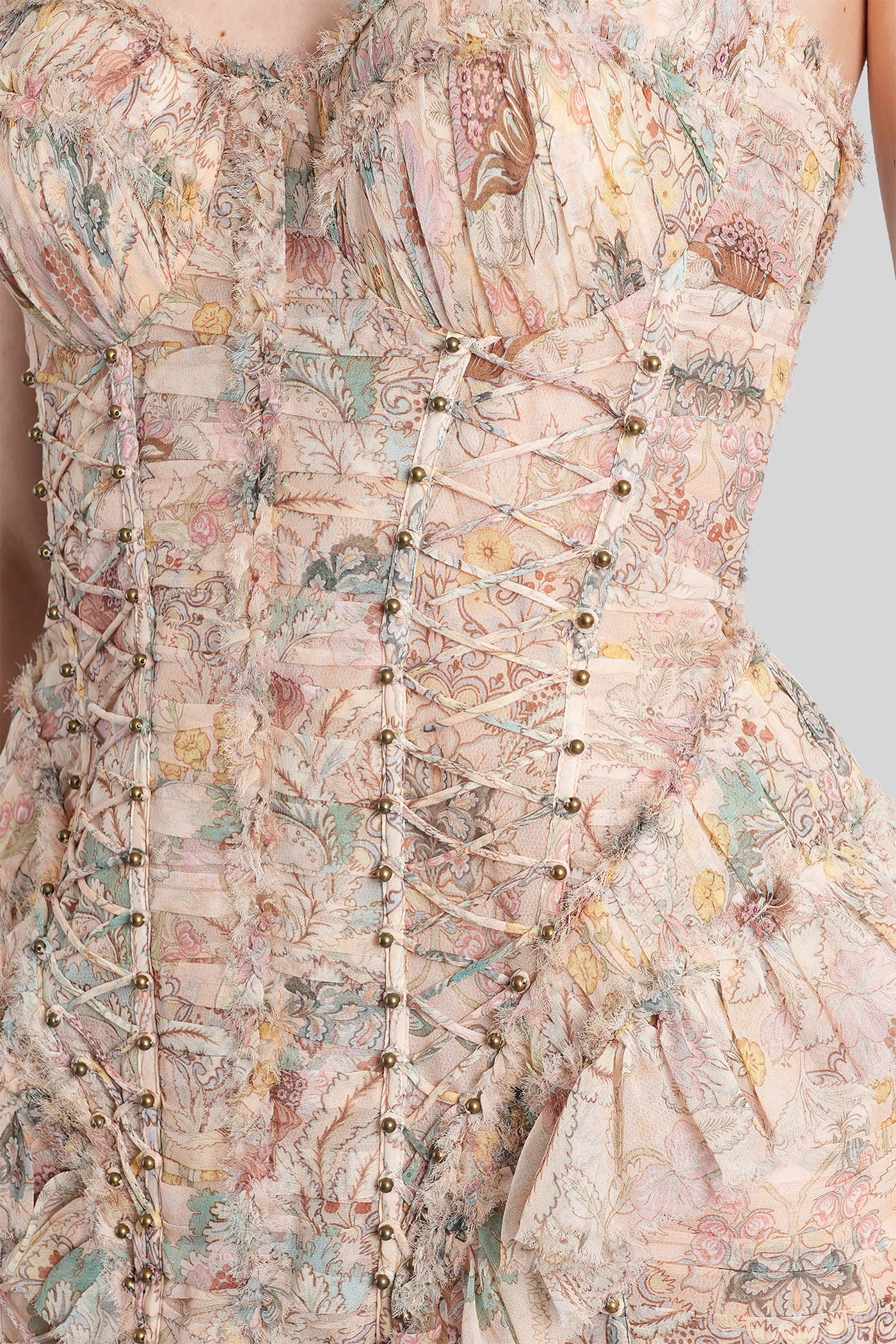 Mini dress in multicolor silk - Image 5