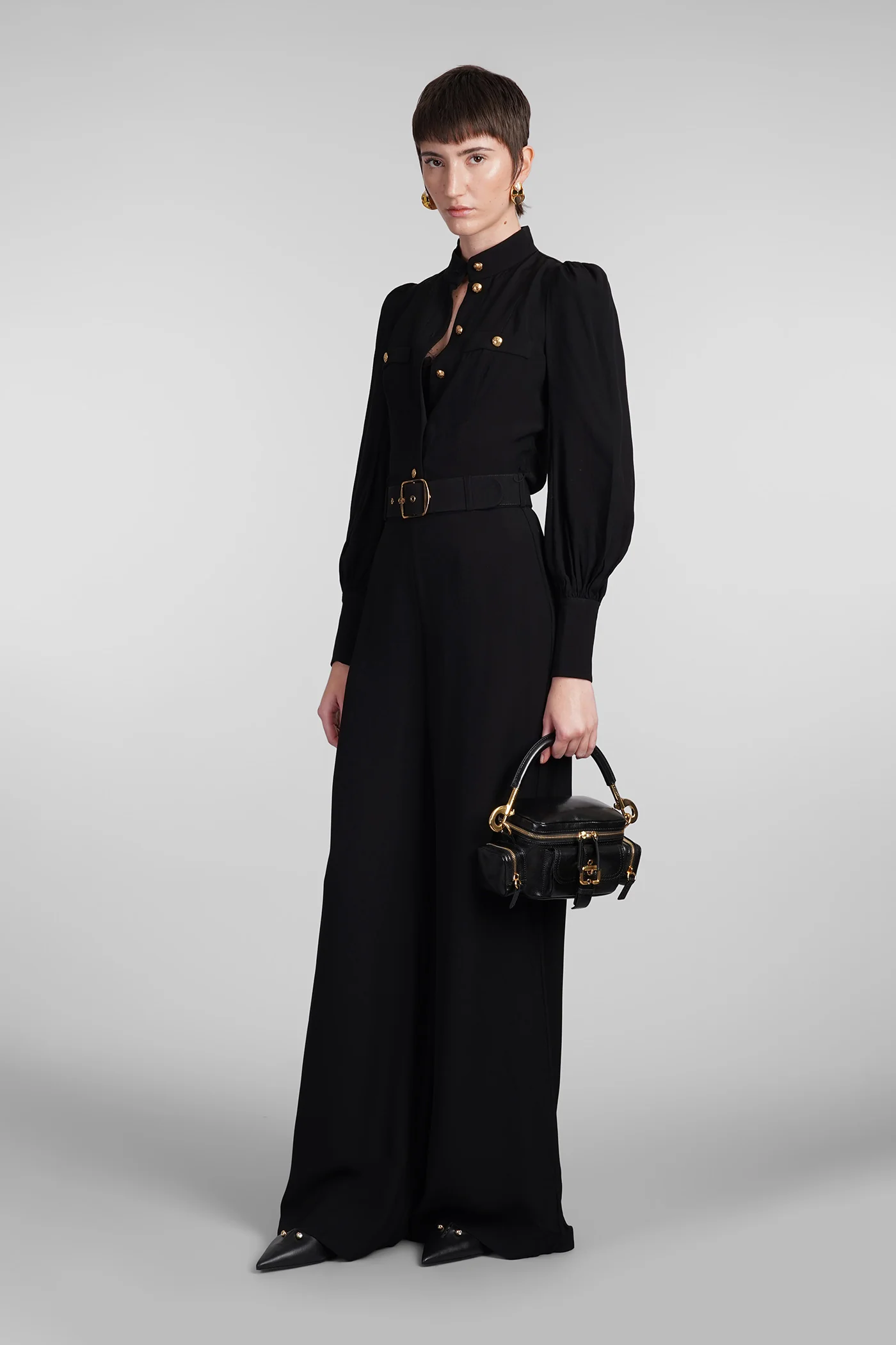 Pants in black viscose - Image 2
