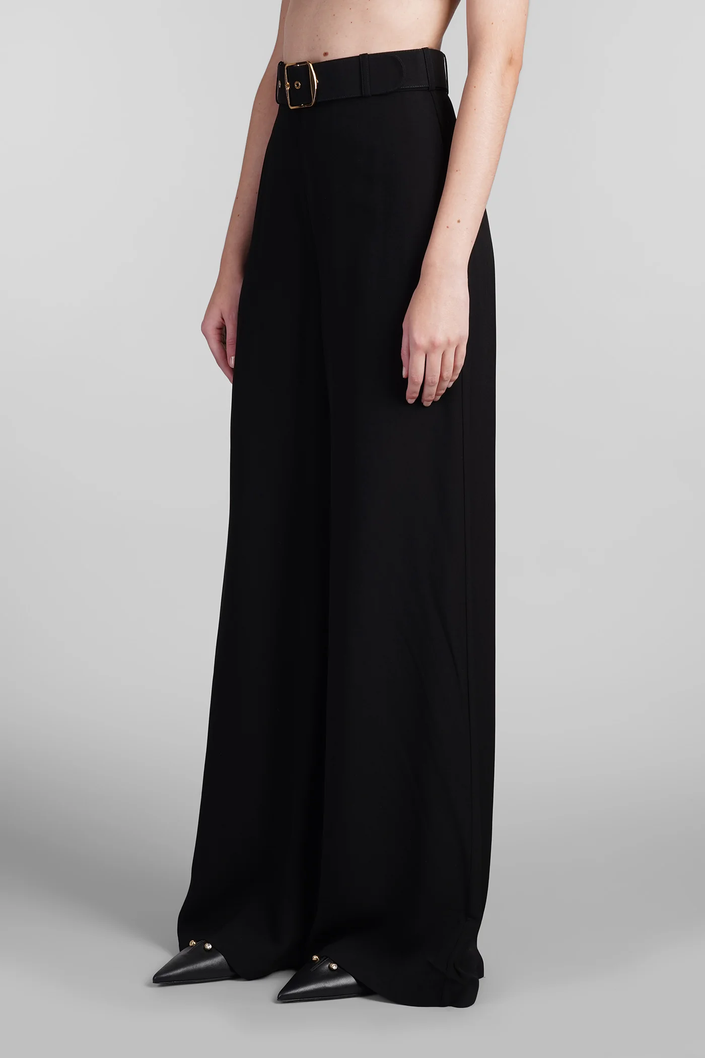 Pants in black viscose - Image 4