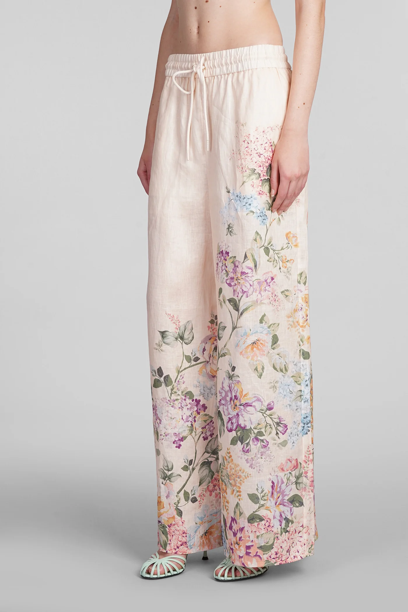 Pants in rose-pink linen - Image 4