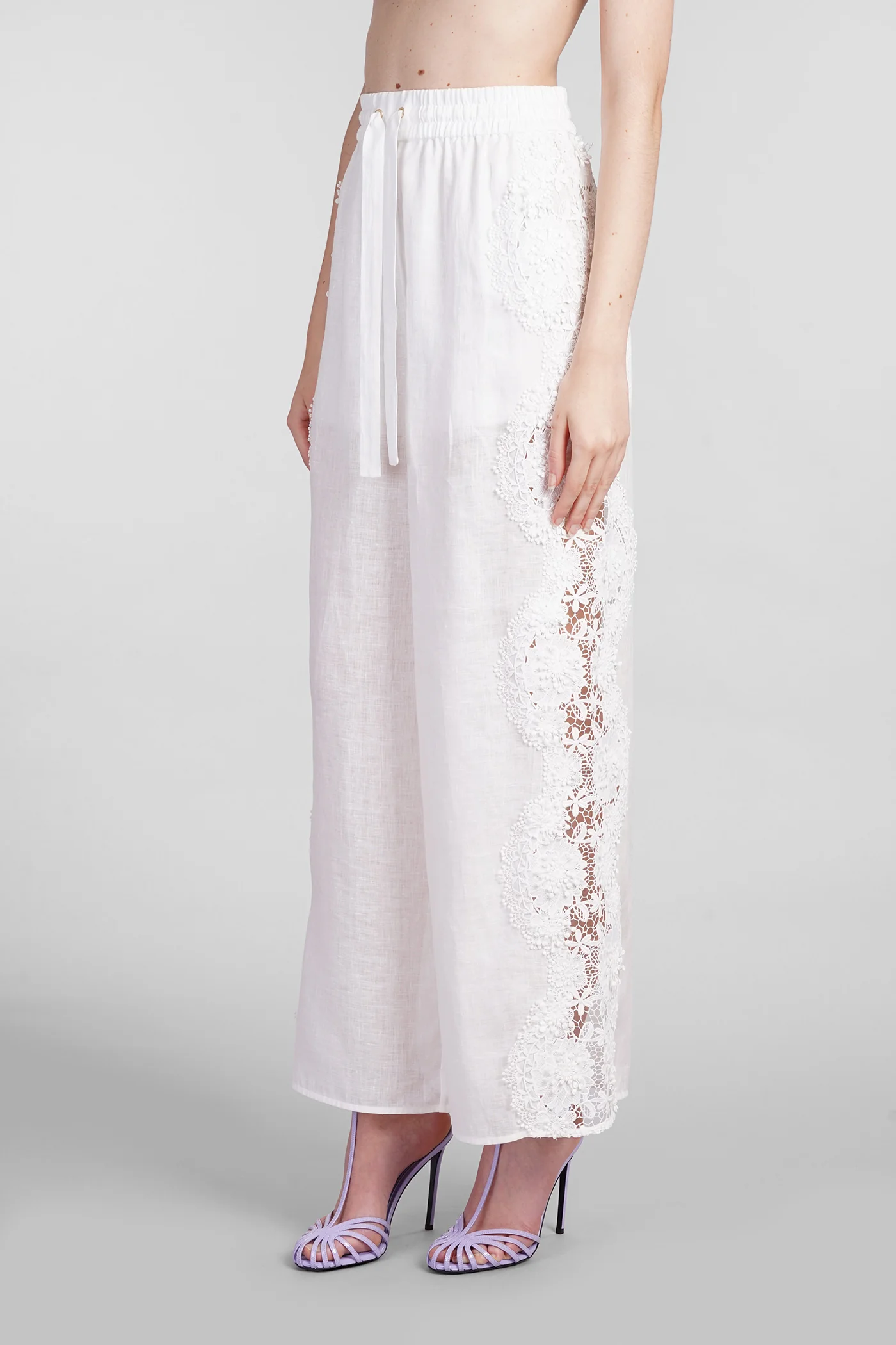 Pants in white linen - Image 4