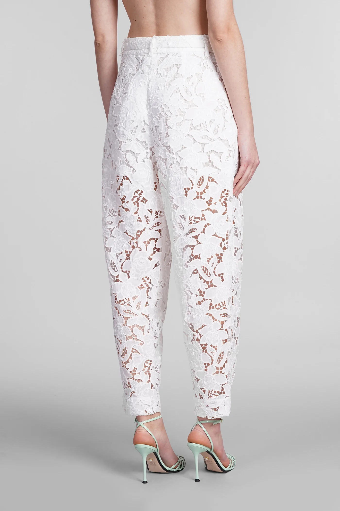 Pants in white polyester - Image 3