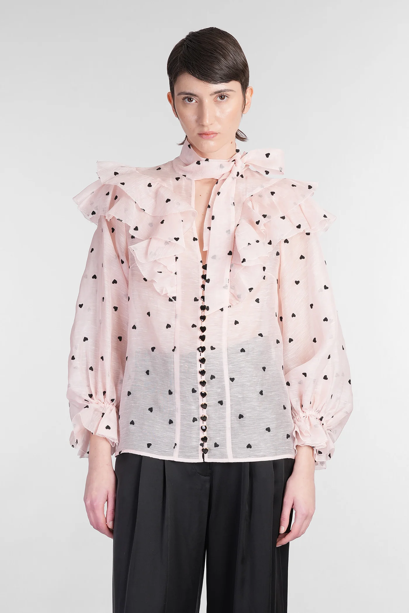 Shirt in rose-pink linen