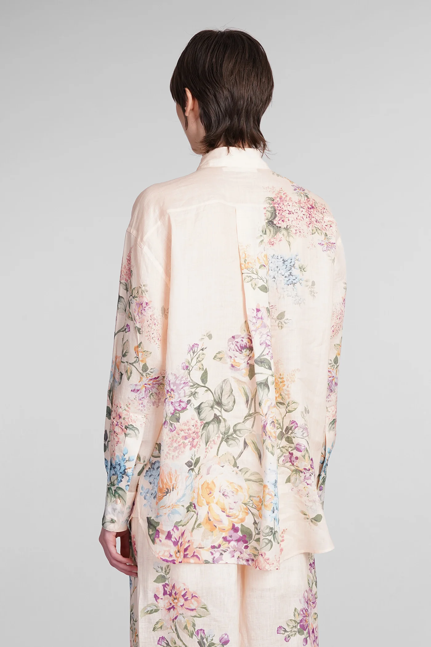 Shirt in rose-pink ramie - Image 3