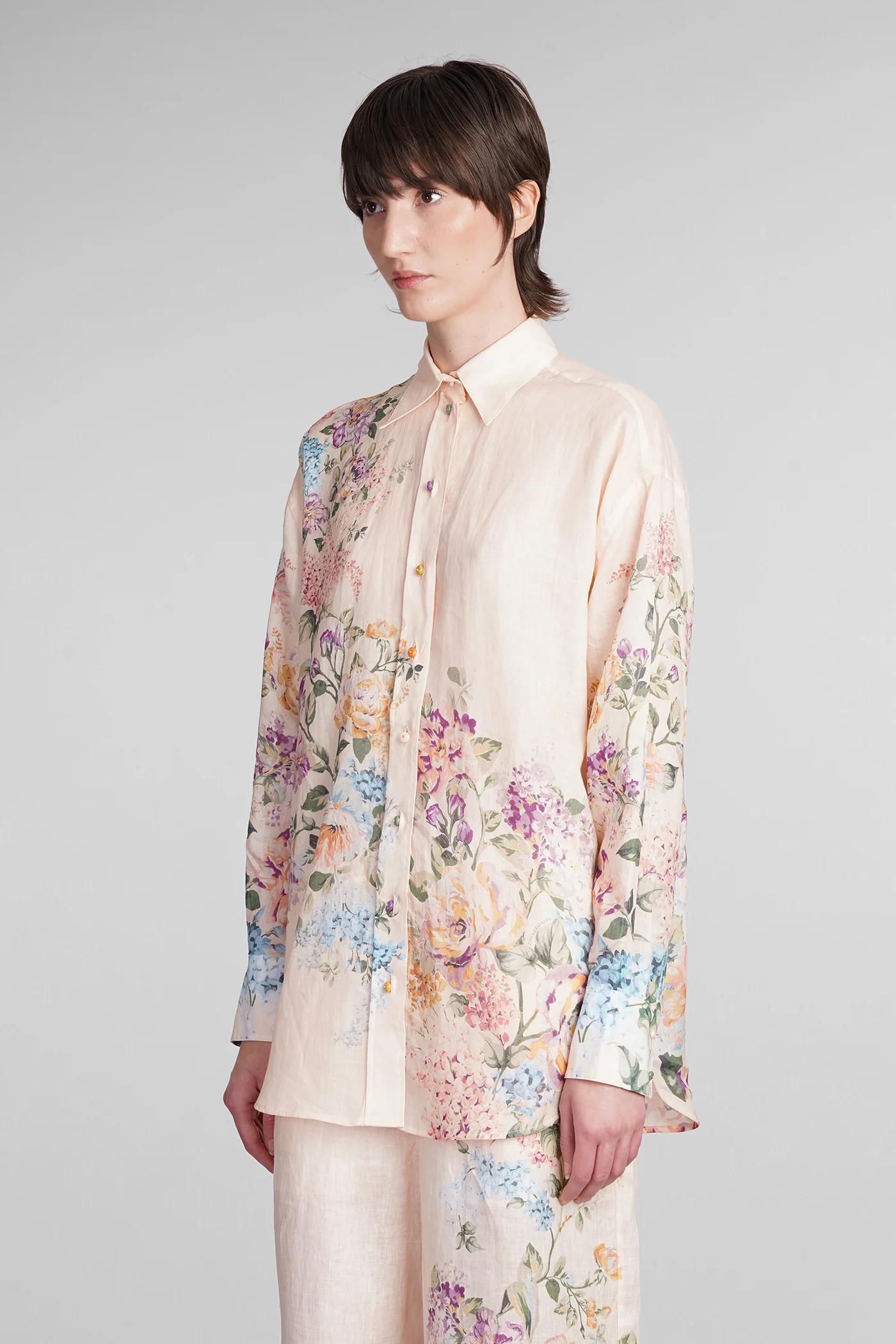 Shirt in rose-pink ramie - Image 4