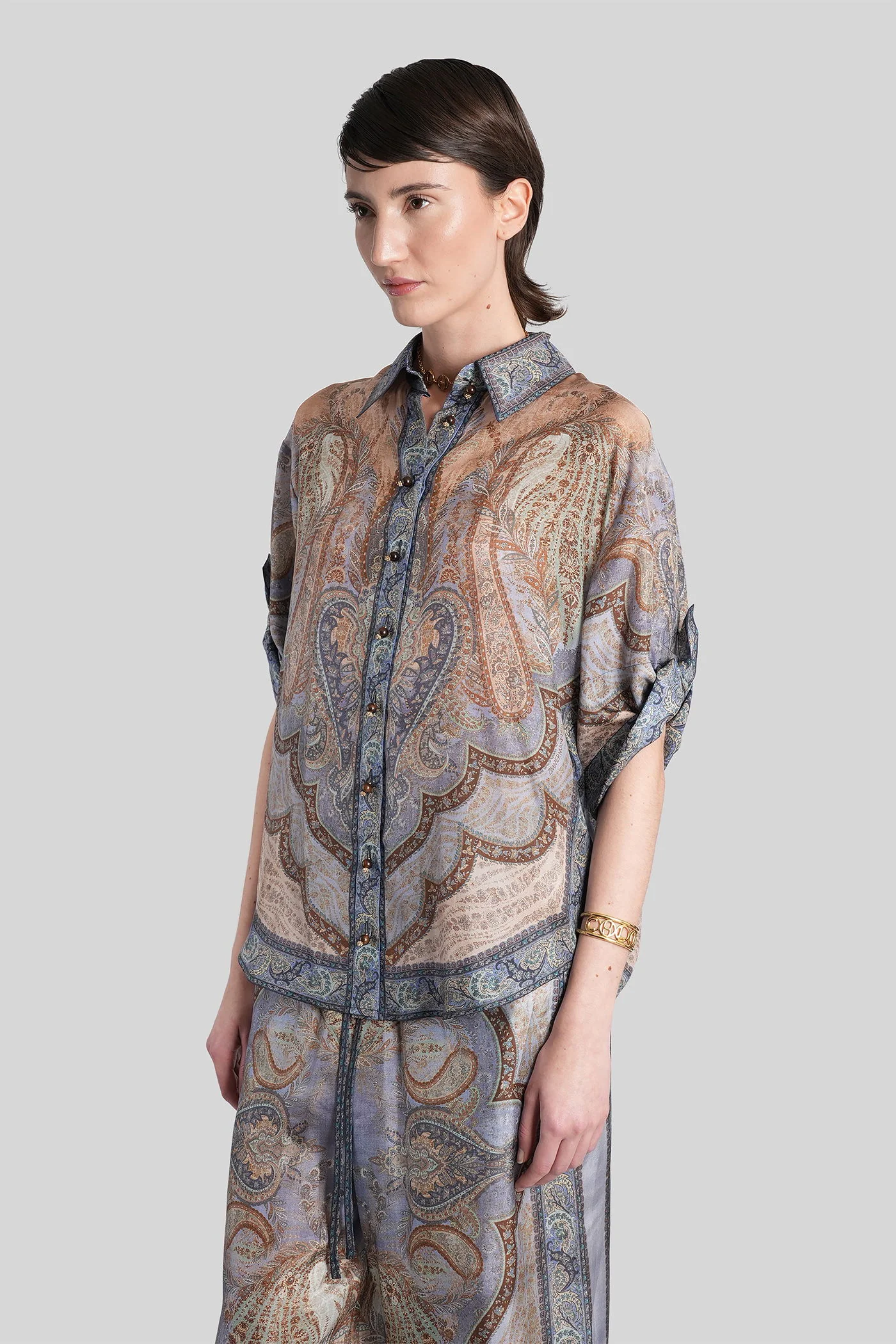 Shirt in rose-pink silk - Image 4
