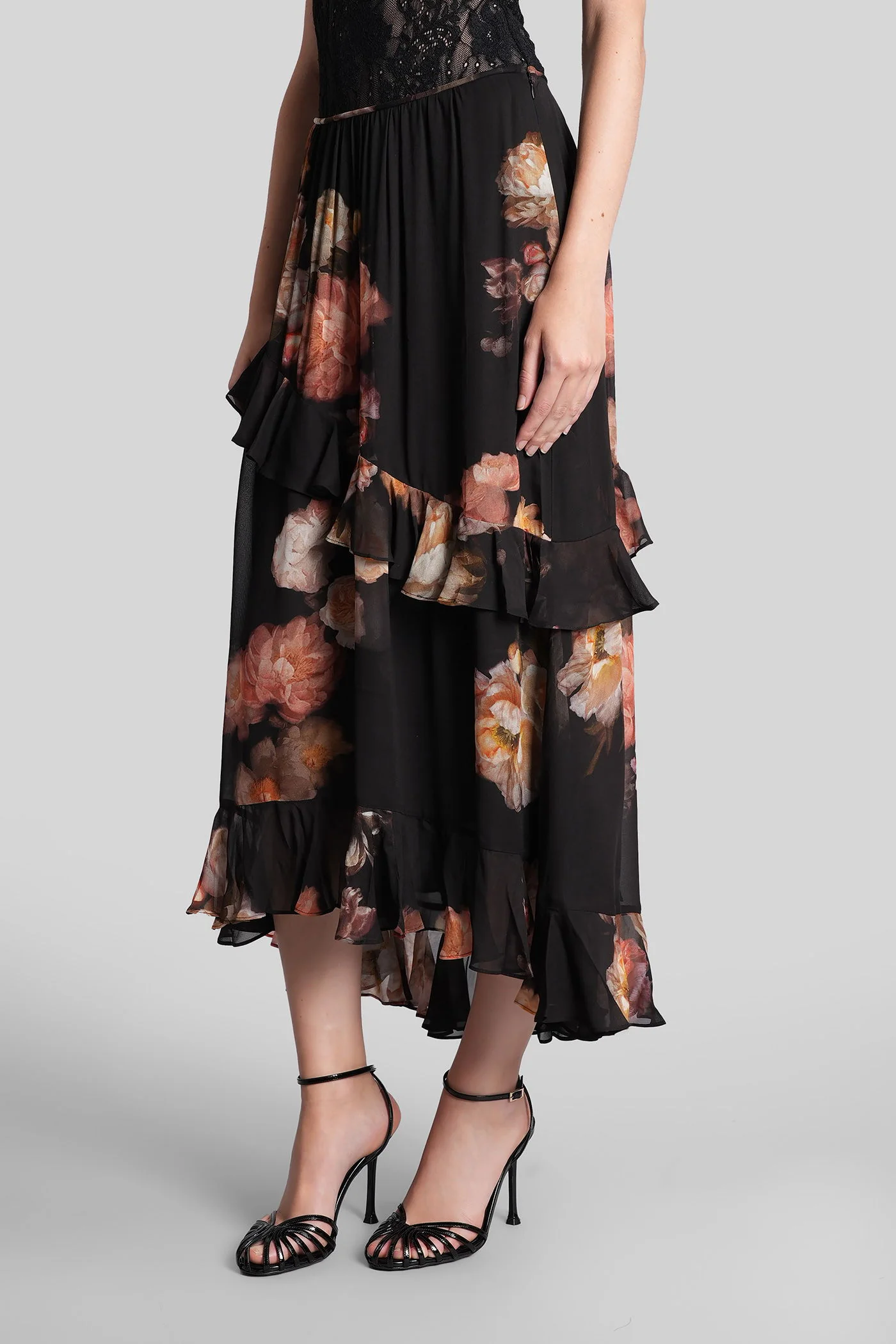 Skirt in black viscose - Image 4