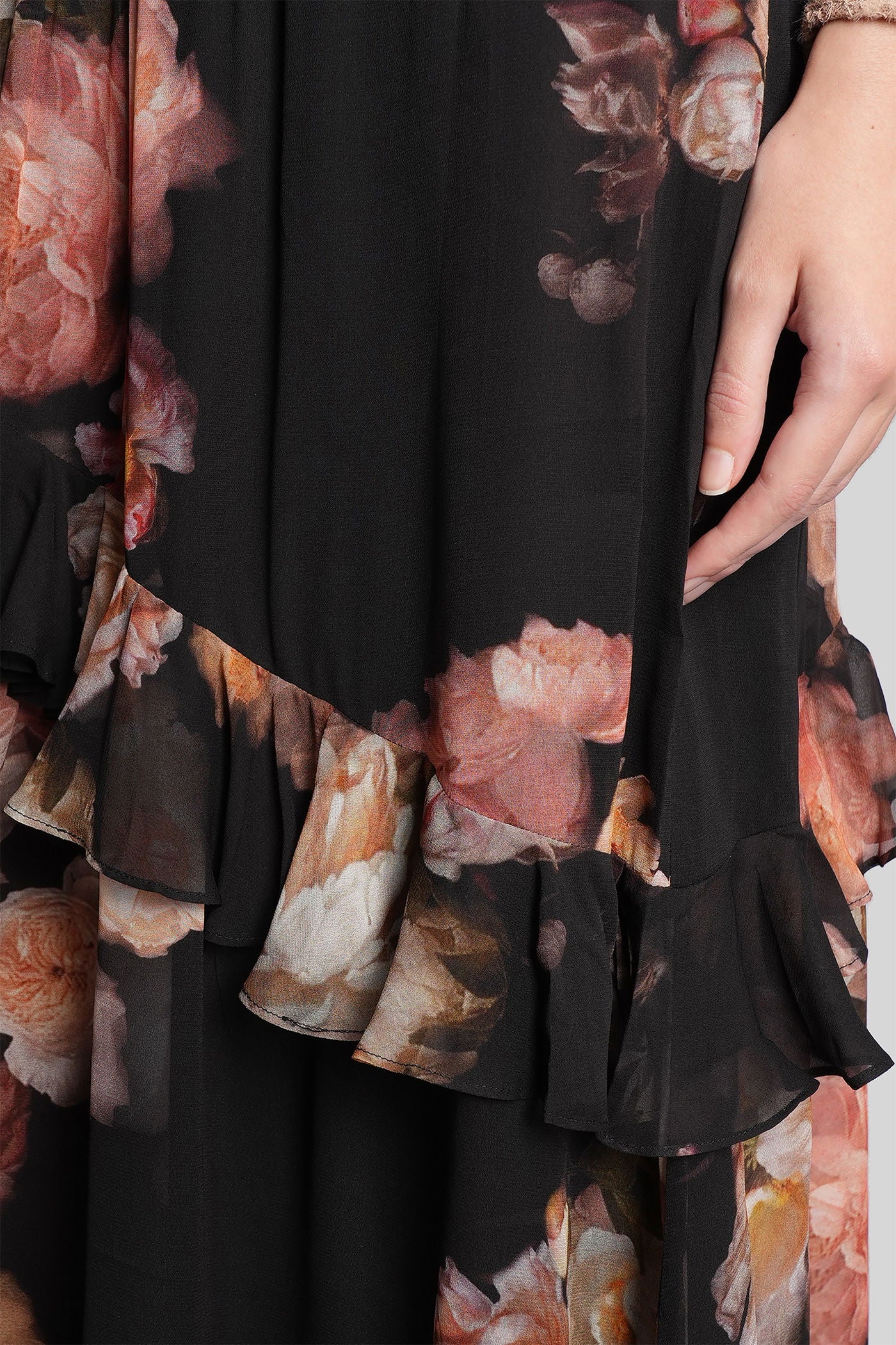 Skirt in black viscose - Image 5