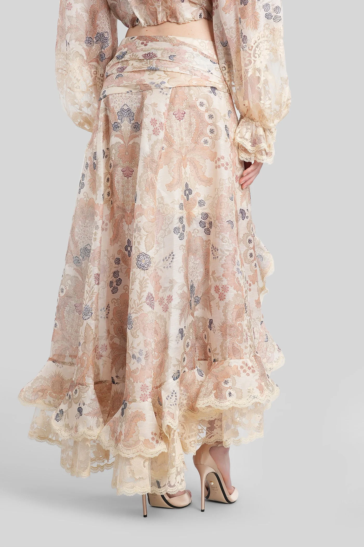 Skirt in multicolor linen - Image 3
