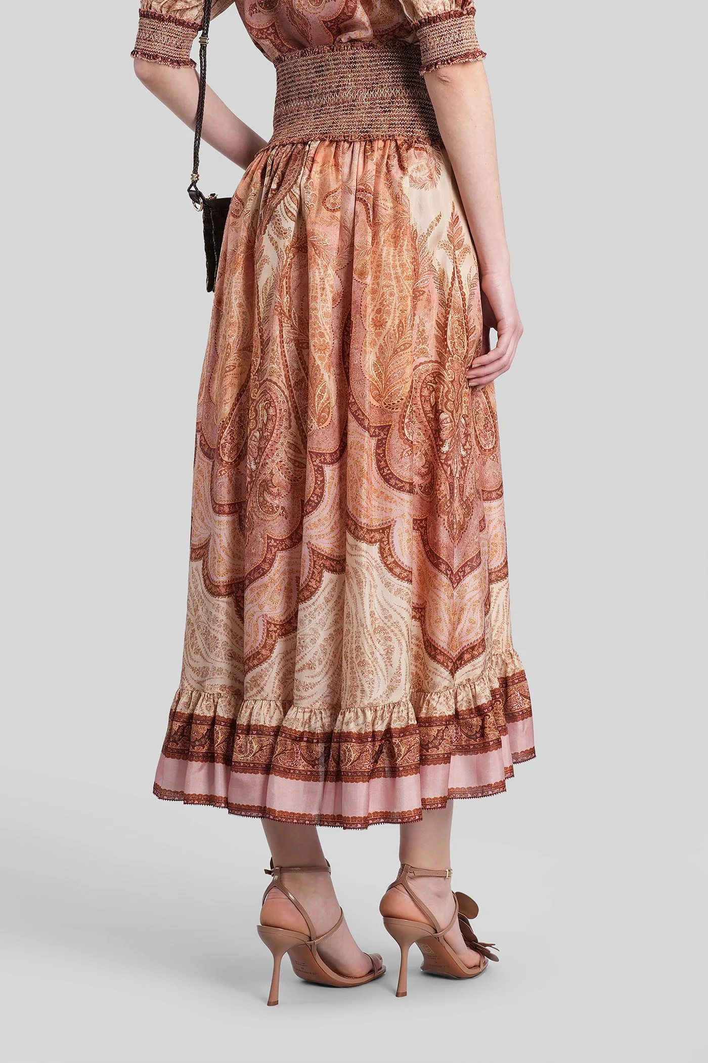 Skirt in rose-pink silk - Image 3