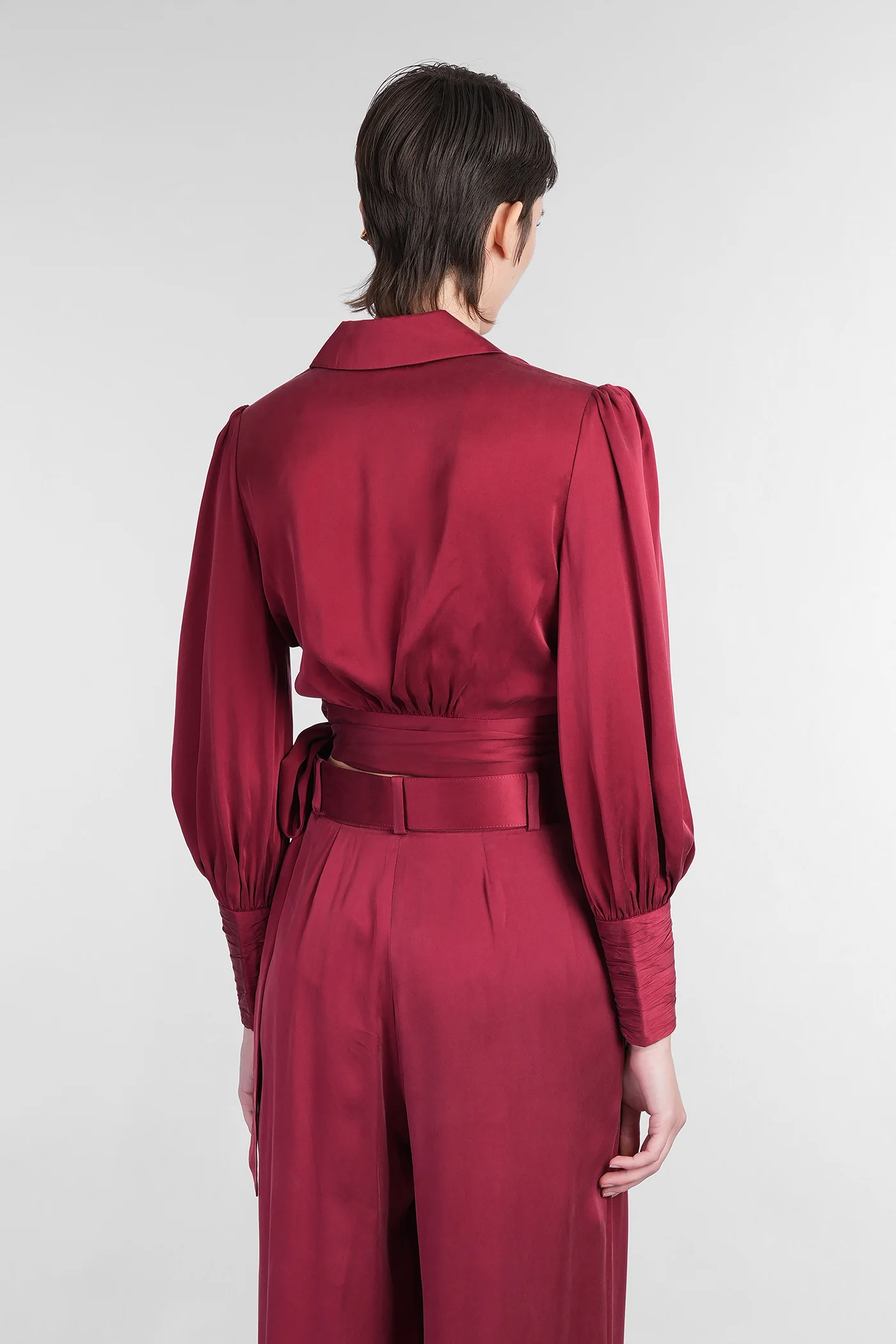 Topwear in bordeaux silk - Image 3