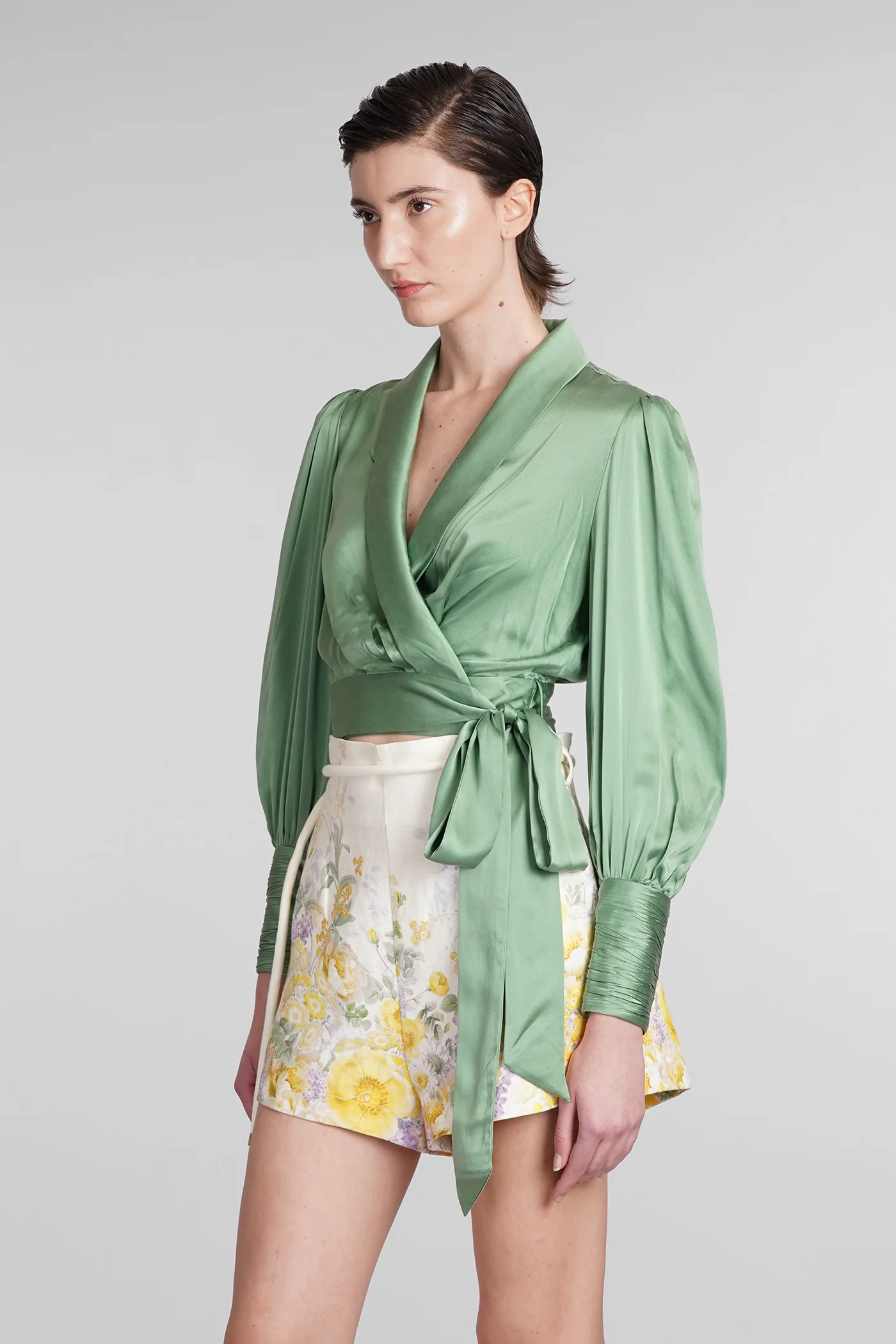 Topwear in green silk - Image 4