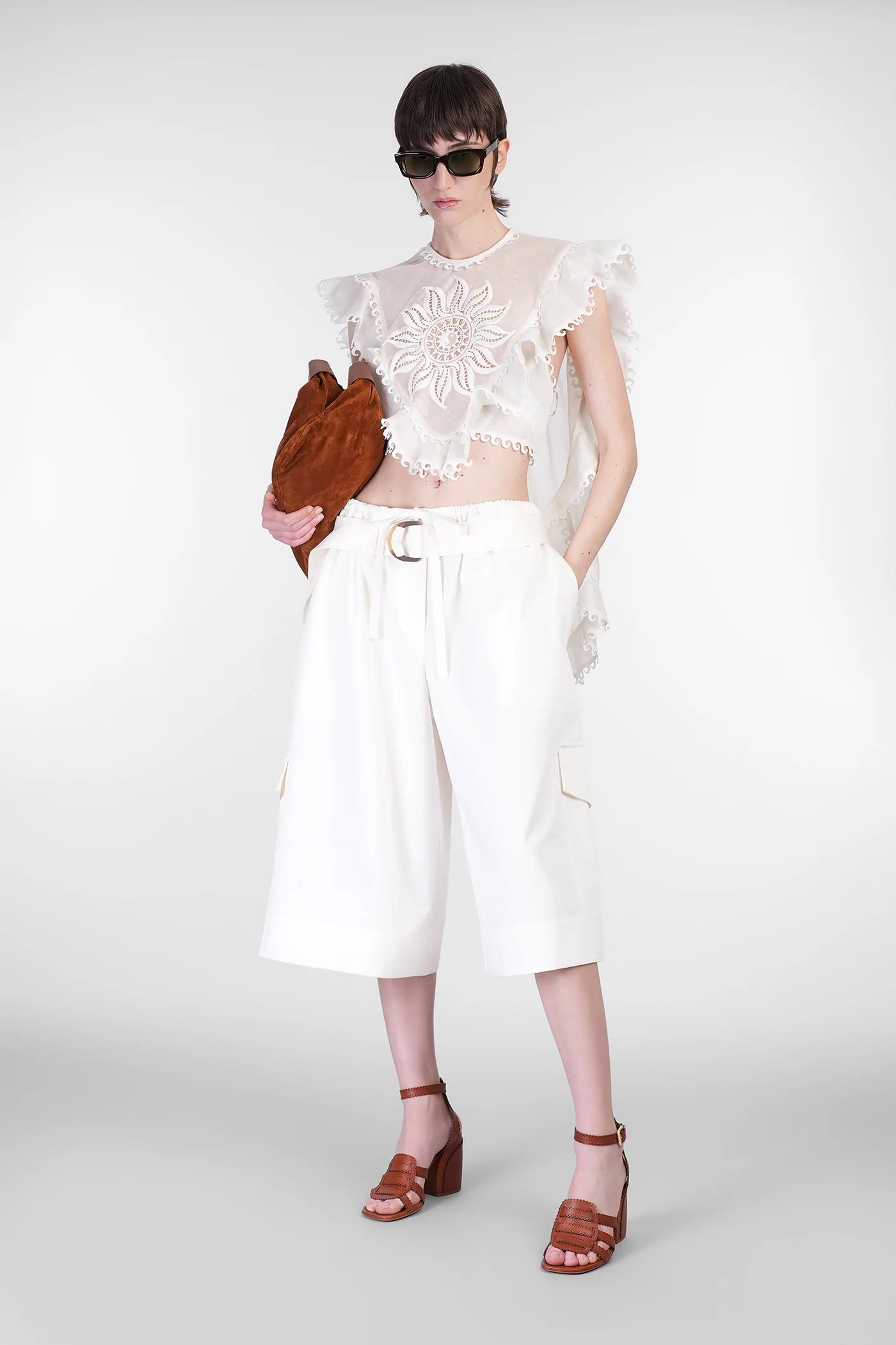 Topwear in white linen - Image 2