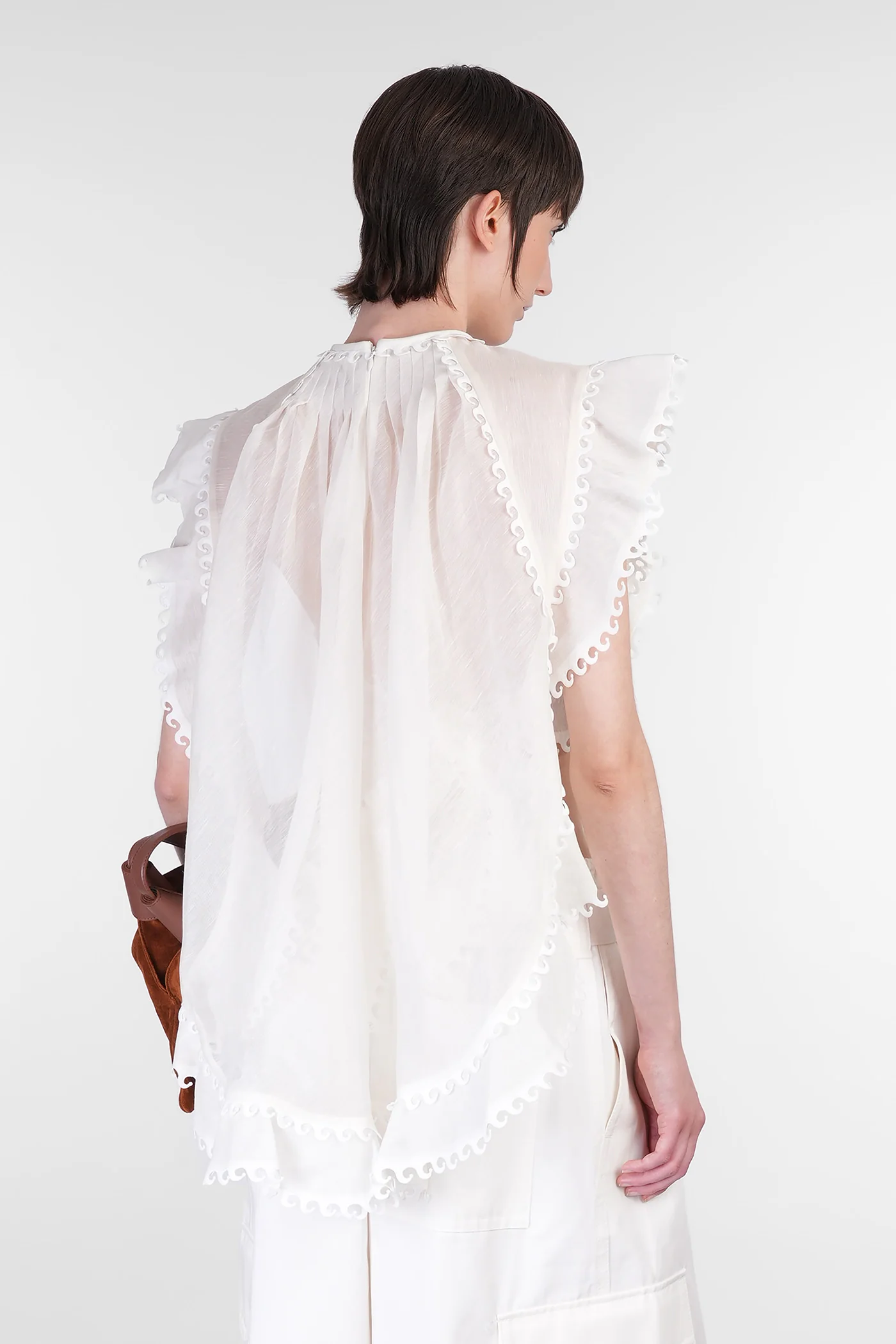 Topwear in white linen - Image 3